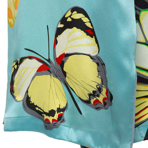 Turquoise Butterfly Motif Robe